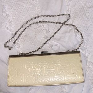 Bravo Cream Leather Clutch